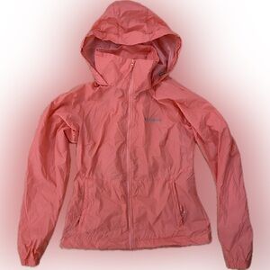Colombia rain jacket. Salmon colored, size xs